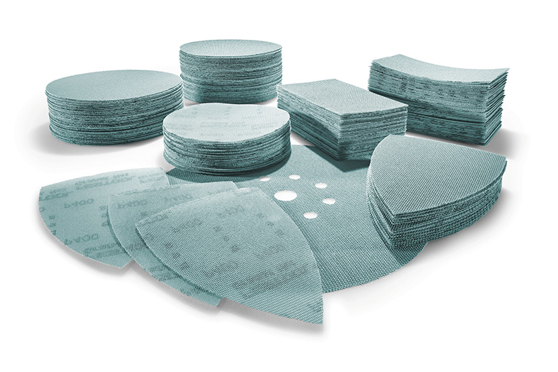 O acumulare a diferitelor capete de material abraziv reticular